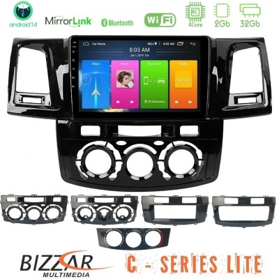 Bizzar C Series Lite 4Core Android14 2+32GB  Toyota Hilux 2007-2016 Navigation Multimedia Tablet 9