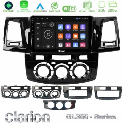 Clarion GL300 Series 4Core Android11 2+32GB Toyota Hilux 2007-2016 Navigation Multimedia Tablet 9