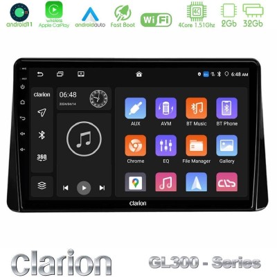 Clarion GL300 Series 4Core Android11 2+32GB Mitsubishi Eclipse Cross 2018-2023 Navigation Multimedia Tablet 9