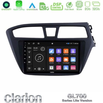 Clarion GL700 Lite Series 8Core Android11 2+32GB Hyundai i20 2014-2018 RHD Navigation Multimedia Tablet 9