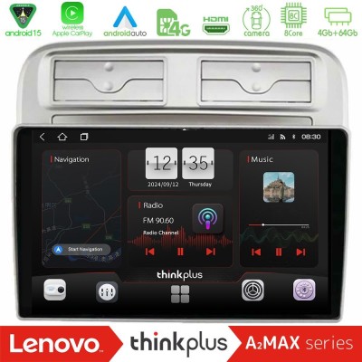 Lenovo Thinkplus A2MAX Series 8Core Android15 4+64GB  Fiat Grande Punto 2006-2011 Navigation Multimedia Tablet 9