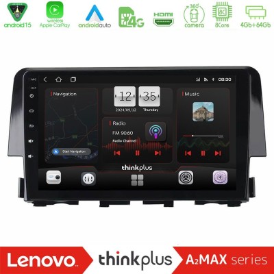 Lenovo Thinkplus A2MAX Series 8Core Android15 4+64GB  Honda Civic 2016-2020 Navigation Multimedia Tablet 9