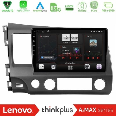 Lenovo Thinkplus A2MAX Series 8Core Android15 4+64GB Honda Civic 2006-2011 Navigation Multimedia Tablet 10