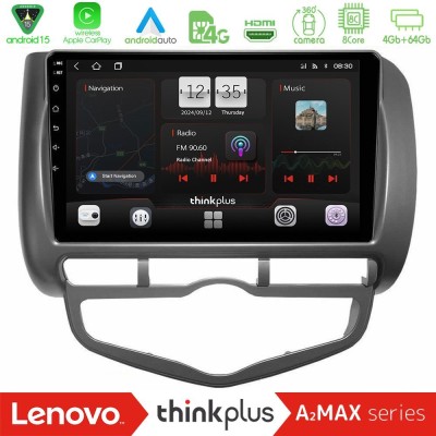 Lenovo Thinkplus A2MAX Series 8Core Android15 4+64GB  Honda Jazz 2002-2008 (Auto A/C) Navigation Multimedia Tablet 9