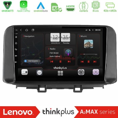 Lenovo Thinkplus A2MAX Series 8Core Android15 4+64GB  Hyundai Kona 2018-2023 Navigation Multimedia Tablet 10