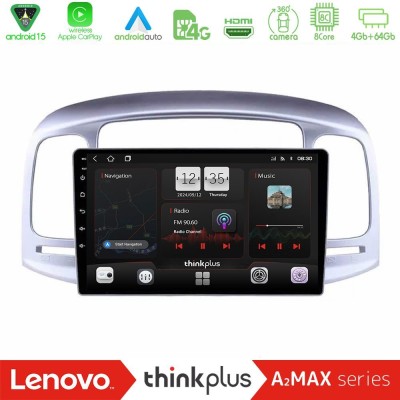 Lenovo Thinkplus A2MAX Series 8Core Android15 4+64GB  Hyundai Accent 2006-2011 Navigation Multimedia Tablet 9