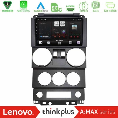 Lenovo Thinkplus A2MAX Series 8Core Android15 4+64GB  Jeep Wrangler 2Door 2008-2010 Navigation Multimedia Tablet 9