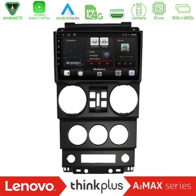 Lenovo Thinkplus A2MAX Series 8Core Android15 4+64GB  Jeep Wrangler 2008-2010 Navigation Multimedia Tablet 9