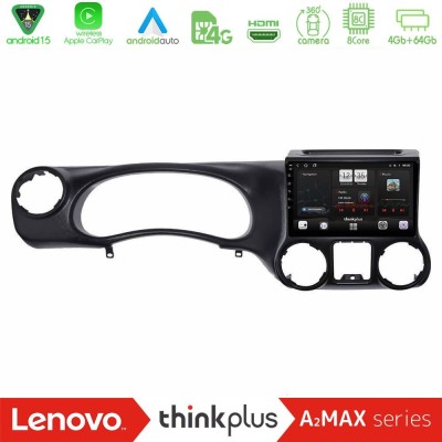 Lenovo Thinkplus A2MAX Series 8Core Android15 4+64GB  Jeep Wrangler 2011-2014 Navigation Multimedia Tablet 10