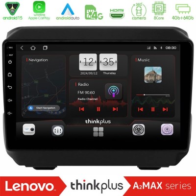 Lenovo Thinkplus A2MAX Series 8Core Android15 4+64GB  Jeep Wrangler 2018-> Navigation Multimedia Tablet 9