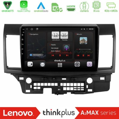 Lenovo Thinkplus A2MAX Series 8Core Android15 4+64GB  Mitsubishi Lancer 2008 – 2015 Navigation Multimedia Tablet 10