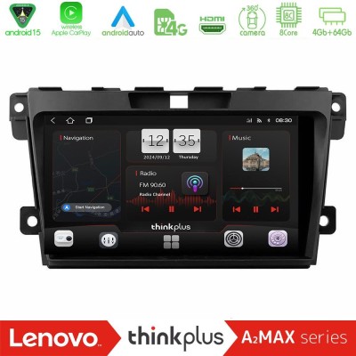 Lenovo Thinkplus A2MAX Series 8Core Android15 4+64GB  Mazda CX-7 2007-2011 Navigation Multimedia Tablet 9