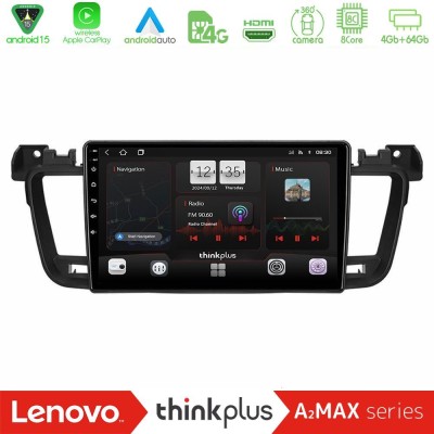 Lenovo Thinkplus A2MAX Series 8Core Android15 4+64GB  Peugeot 508 2010-2018 Navigation Multimedia Tablet 9