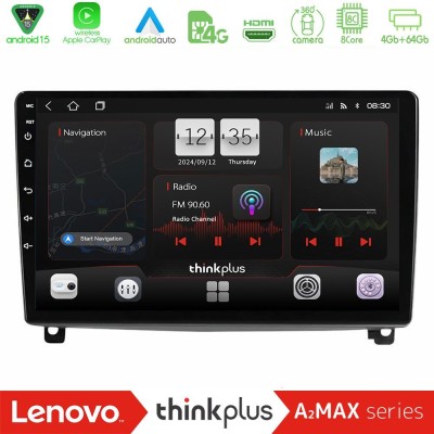 Lenovo Thinkplus A2MAX Series 8Core Android15 4+64GB  Peugeot 407 Navigation Multimedia Tablet 9
