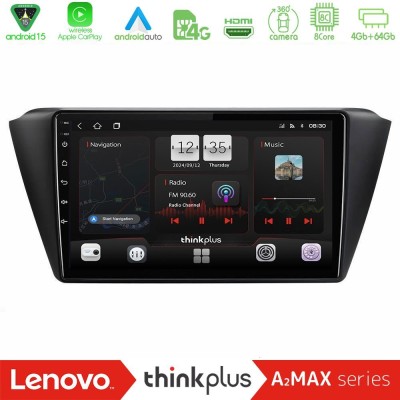 Lenovo Thinkplus A2MAX Series 8Core Android15 4+64GB  Skoda Fabia 2015-2021 Navigation Multimedia Tablet 9
