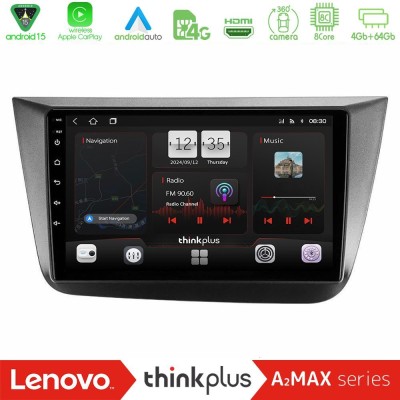 Lenovo Thinkplus A2MAX Series 8Core Android15 4+64GB  Seat Altea 2004-2015 Navigation Multimedia Tablet 9