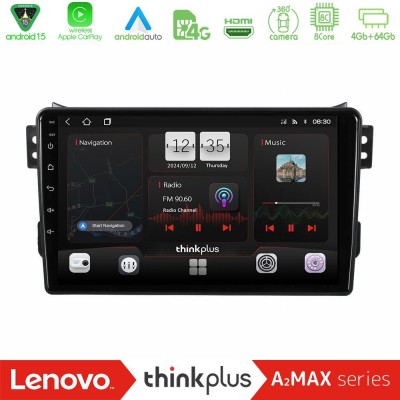 Lenovo Thinkplus A2MAX Series 8Core Android15 4+64GB Suzuki Splash & Opel Agila 2008-2014 Navigation Multimedia Tablet 9