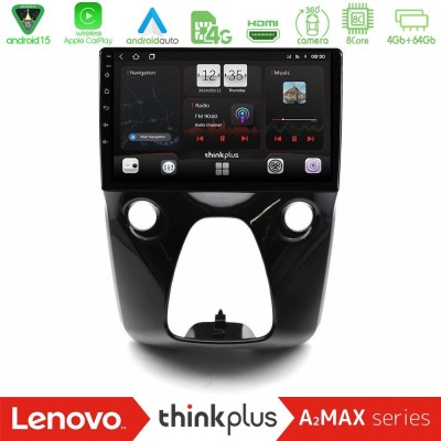 Lenovo Thinkplus A2MAX Series 8Core Android15 4+64GB  Toyota Aygo | Citroen C1 | Peugeot 108 Navigation Multimedia 10