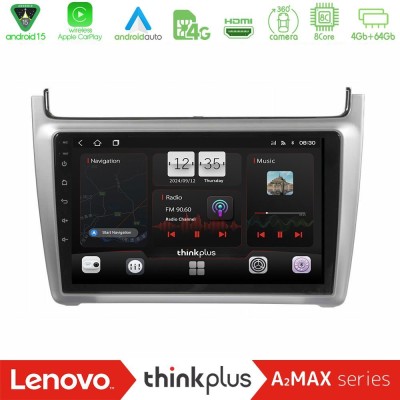 Lenovo Thinkplus A2MAX Series 8Core Android15 4+64GB  Vw Polo 2014-2017 Navigation Multimedia Tablet 9