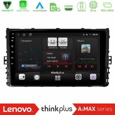 Lenovo Thinkplus A2MAX Series 8Core Android15 4+64GB  VW MQB 2017-> Navigation Multimedia Tablet 9
