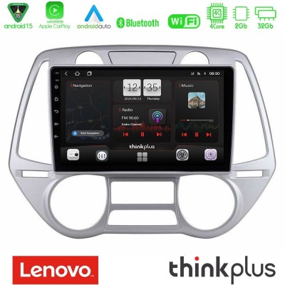 Lenovo Thinkplus Series 4Core Android15 2+32GB  Hyundai i20 2009-2012 Auto A/C Navigation Multimedia Tablet 9