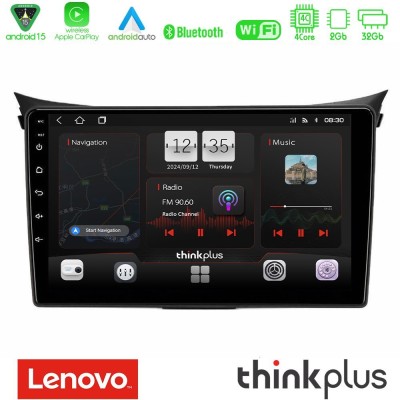 Lenovo Thinkplus Series 4Core Android15 2+32GB  Hyundai i30 2012-2017 Navigation Multimedia Tablet 9