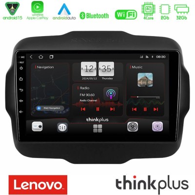 Lenovo Thinkplus Series 4Core Android15 2+32GB  Jeep Renegade 2015-2019 Navigation Multimedia Tablet 9
