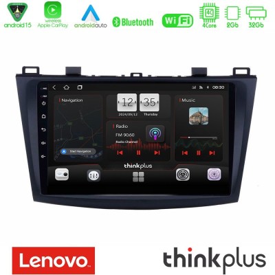 Lenovo Thinkplus Series 4Core Android15 2+32GB  Mazda 3 2009-2014 Navigation Multimedia Tablet 9