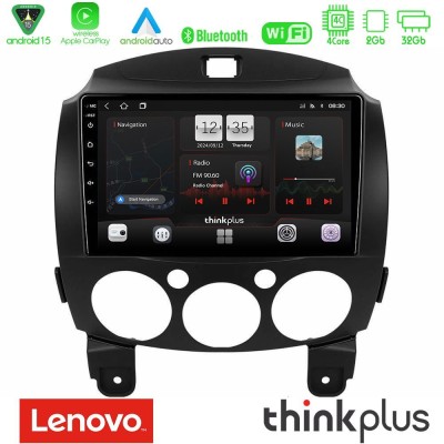 Lenovo Thinkplus Series 4Core Android15 2+32GB  Mazda 2 2008-2014 Navigation Multimedia Tablet 9