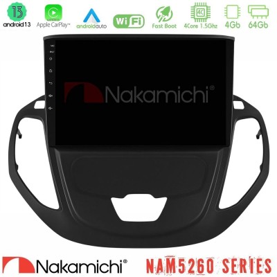 Nakamichi NAM5260 Series 4Core Android13 4+64GB Ford Transit Courier 2015-2023 Navigation Multimedia Tablet 9