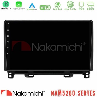 Nakamichi NAM5260 Series 4Core Android13 4+64GB Honda Jazz 2021-2025 Navigation Multimedia Tablet 9