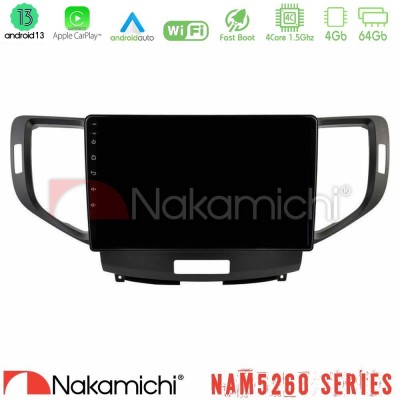 Nakamichi NAM5260 Series 4Core Android13 4+64GB Honda Accord 2008-2015 Navigation Multimedia Tablet 9