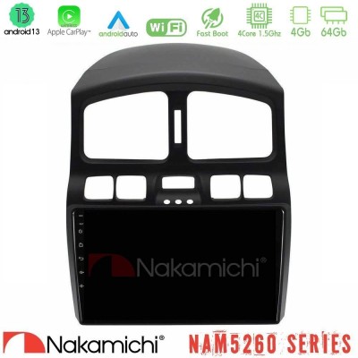 Nakamichi NAM5260 Series 4Core Android13 4+64GB Hyundai Santa Fe 2000-2006 Navigation Multimedia Tablet 9