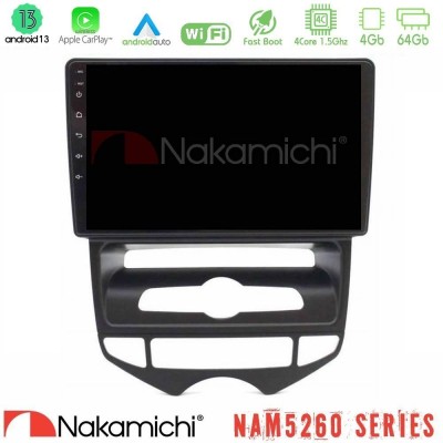 Nakamichi NAM5260 Series 4Core Android13 4+64GB Hyundai ix20 2010-2020 (AUTO A/C) Navigation Multimedia Tablet 10