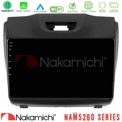 Nakamichi NAM5260 Series 4Core Android13 4+64GB Isuzu D-MAX 2012-2019 Navigation Multimedia Tablet 9