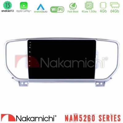 Nakamichi NAM5260 Series 4Core Android13 4+64GB Kia Sportage 2016-2018 Navigation Multimedia Tablet 9