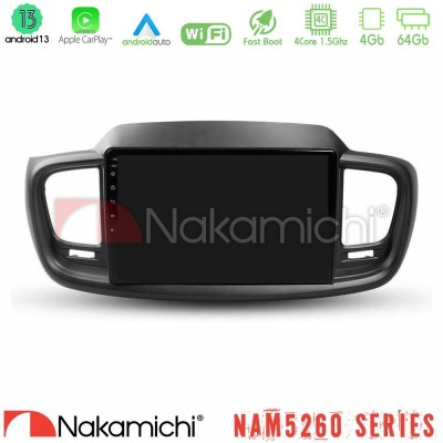 Nakamichi NAM5260 Series 4Core Android13 4+64GB Kia Sorento 2018-2021 Navigation Multimedia Tablet 9