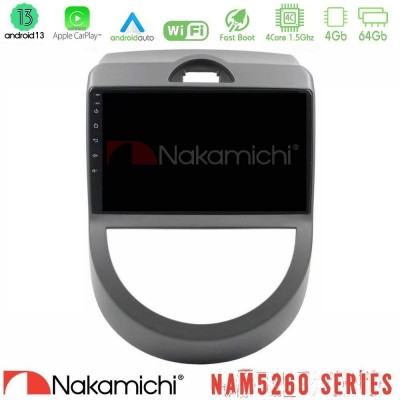 Nakamichi NAM5260 Series 4Core Android13 4+64GB Kia Soul 2009-2011 Navigation Multimedia Tablet 9