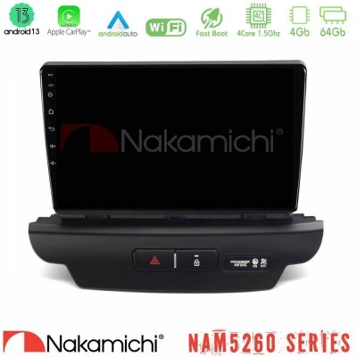 Nakamichi NAM5260 Series 4Core Android13 4+64GB Kia Ceed 2018-2023 Navigation Multimedia Tablet 9