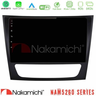 Nakamichi NAM5260 Series 4Core Android13 4+64GB Mercedes E Class / CLS Class Navigation Multimedia Tablet 9