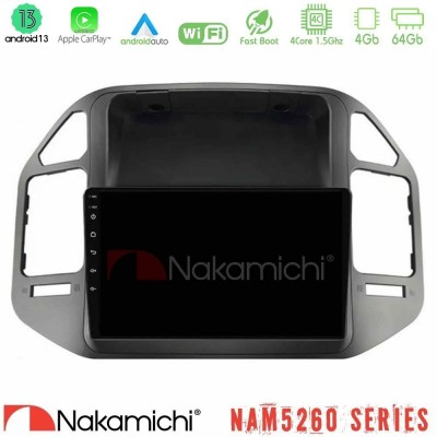 Nakamichi NAM5260 Series 4Core Android13 4+64GB Mitsubishi Pajero 2002-2006 Navigation Multimedia Tablet 9
