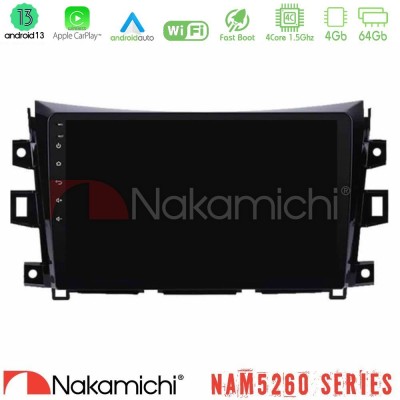 Nakamichi NAM5260 Series 4Core Android13 4+64GB Nissan Navara NP300 Navigation Multimedia Tablet 9