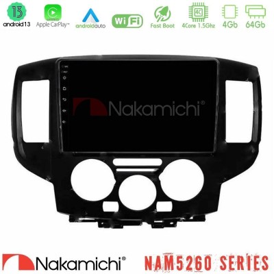 Nakamichi NAM5260 Series 4Core Android13 4+64GB Nissan NV200 2009 – 2019 Navigation Multimedia Tablet 9