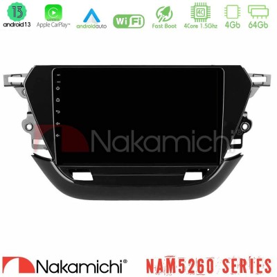 Nakamichi NAM5260 Series 4Core Android13 4+64GB Opel Corsa F 2019-2023 Navigation Multimedia Tablet 9