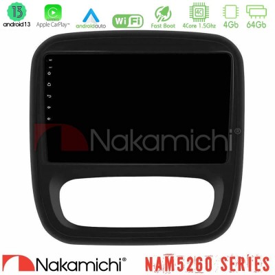 Nakamichi NAM5260 Series 4Core Android13 4+64GB Renault/Nissan/Opel/Fiat Navigation Multimedia Tablet 9