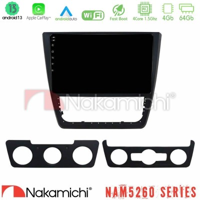 Nakamichi NAM5260 Series 4Core Android13 4+64GB Skoda Yeti 2009-> Navigation Multimedia Tablet 10