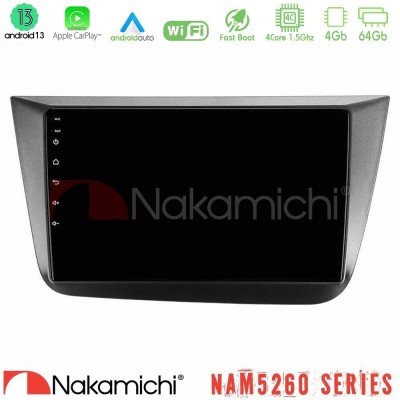 Nakamichi NAM5260 Series 4Core Android13 4+64GB Seat Altea 2004-2015 Navigation Multimedia Tablet 9