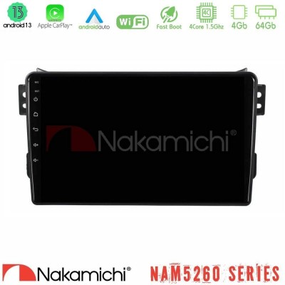 Nakamichi NAM5260 Series 4Core Android13 4+64GB Suzuki Splash & Opel Agila 2008-2014 Navigation Multimedia Tablet 9