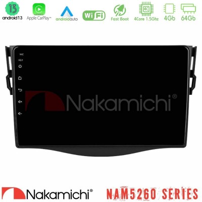 Nakamichi NAM5260 Series 4Core Android13 4+64GB Toyota RAV4 Navigation Multimedia Tablet 9