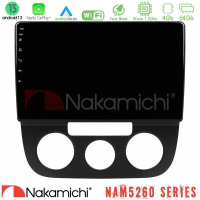 Nakamichi NAM5260 Series 4Core Android13 4+64GB VW Jetta Navigation Multimedia Tablet 10